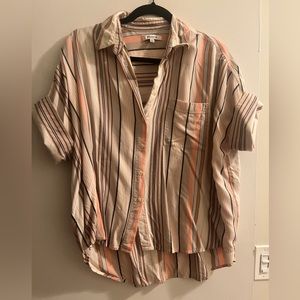 Striped madewell button down camp shirt. Size large.